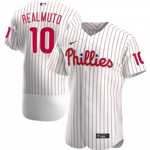 Philadelphia Philadelphia Phillies #10 JT Realmuto Men's White Home 2020 Authentic Player Jersey Men's