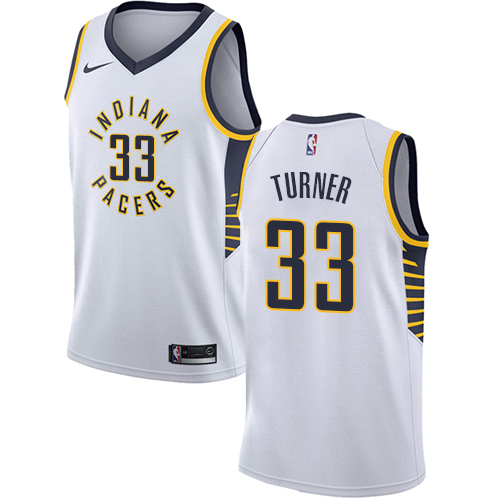 Indiana Pacers #33 Myles Turner White Swingman Association Edition Jersey Mens