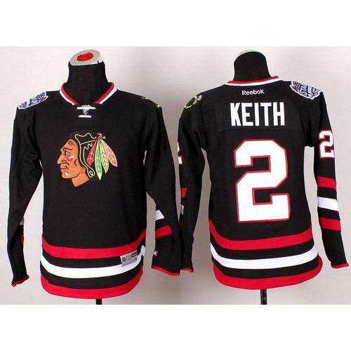 Chicago Blackhawks #2 Duncan Keith Black 2014 Stadium Series Stitched Youth Jersey Youth