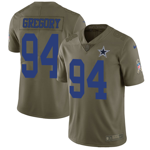 Dallas Cowboys #94 Randy Gregory Olive Youth Stitched Limited 2017 Salute to Service Jersey Youth