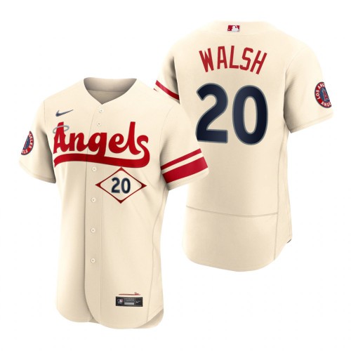 Los Angeles Los Angeles Angels #20 Jared Walsh Cream Men's Authentic 2022 City Connect Jersey Men's