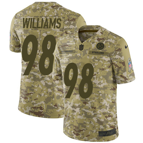 Pittsburgh Steelers #98 Vince Williams Camo Men's Stitched Limited 2018 Salute To Service Jersey Men's