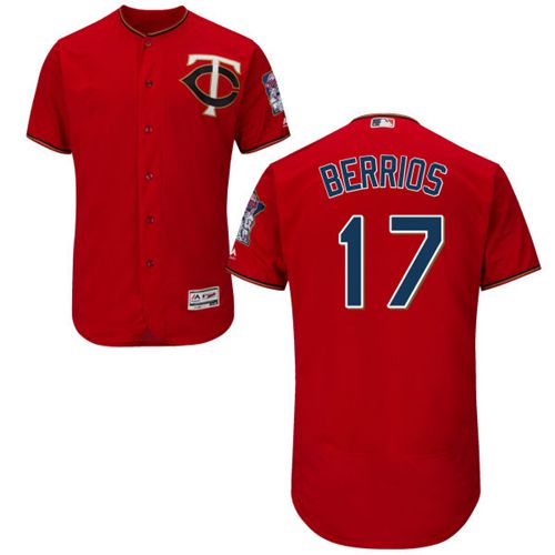 Minnesota Twins #17 Jose Berrios Red Flexbase Authentic Collection Stitched Jersey Men's