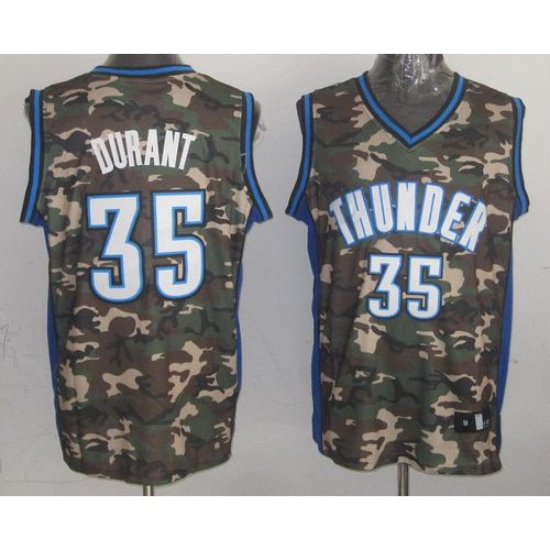 Oklahoma City Thunder #35 Kevin Durant Camo Stealth Collection Stitched Jersey Mens