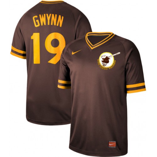 San Diego Padres #19 Tony Gwynn Brown Authentic Cooperstown Collection Stitched Jersey Men's