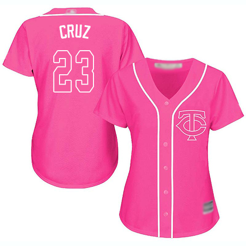 Minnesota Twins #23 Nelson Cruz Pink Fashion Women's Stitched Jersey Womens