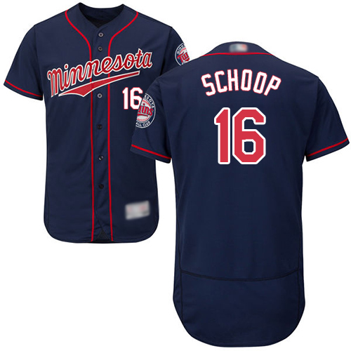 Minnesota Twins #16 Jonathan Schoop Navy Blue Flexbase Authentic Collection Stitched Jersey Men's