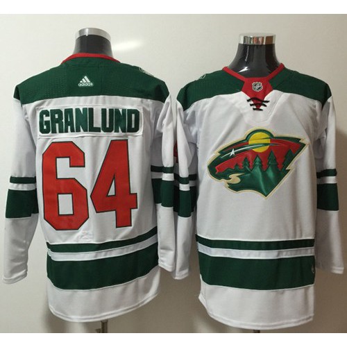 Adidas Minnesota Wild #64 Mikael Granlund White Road Authentic Stitched Jersey Men's