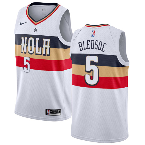 New Orleans Pelicans #5 Eric Bledsoe White Swingman Earned Edition Jersey Mens