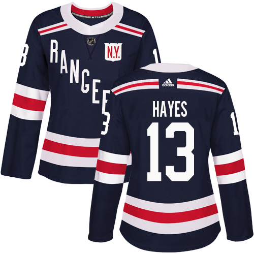 Adidas New York Rangers #13 Kevin Hayes Navy Blue Authentic 2018 Winter Classic Women's Stitched Jersey Womens