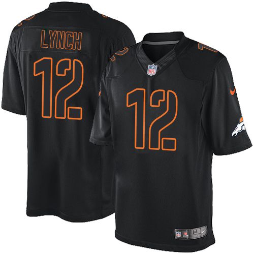 Denver Broncos #12 Paxton Lynch Black Men's Stitched Impact Limited Jersey Men's