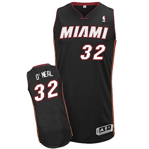 Miami Heat #32 Shaquille ONeal Black Throwback Stitched Jersey Mens