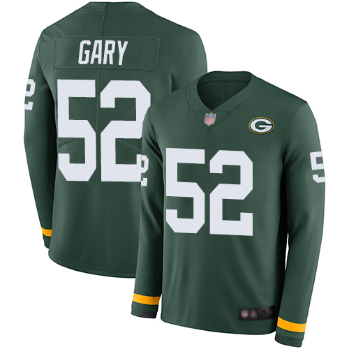 Green Bay Packers #52 Rashan Gary Green Team Color Men's Stitched Limited Therma Long Sleeve Jersey Men's