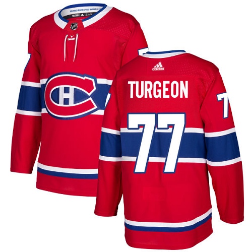 Adidas Montreal Canadiens #77 Pierre Turgeon Red Home Authentic Stitched Jersey Men's