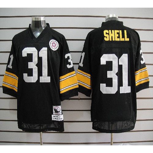 Mitchell And Ness Pittsburgh Steelers #31 Donnie Shell Black Stitched Jersey Men's