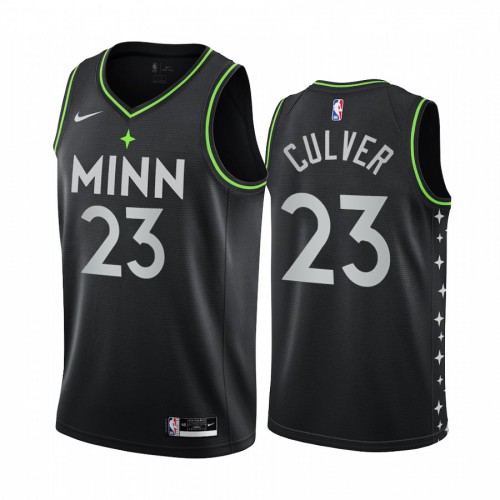 Minnesota Timberwolves #23 Jarrett Culver Black Swingman 2020-21 City Edition Jersey Mens