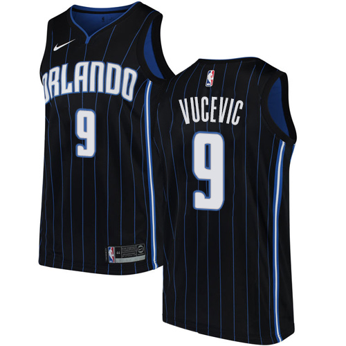 Orlando Magic #9 Nikola Vucevic Black Swingman Statement Edition Jersey Mens