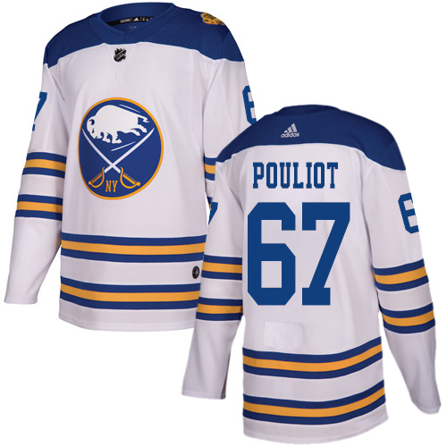 Adidas Buffalo Sabres #67 Benoit Pouliot White Authentic 2018 Winter Classic Stitched Jersey Men's
