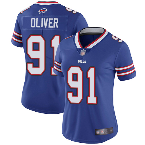Buffalo Bills #91 Ed Oliver Royal Blue Team Color Women's Stitched Vapor Untouchable Limited Jersey Womens