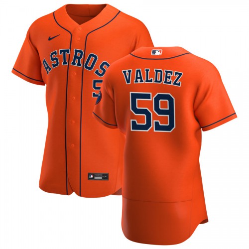 Houston Houston Astros #59 Framber Valdez Men's Orange Alternate 2020 Authentic Team Jersey Men's