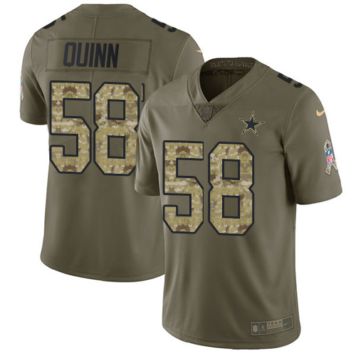 Dallas Cowboys #58 Robert Quinn Olive/Camo Men's Stitched Limited 2017 Salute To Service Jersey Men's