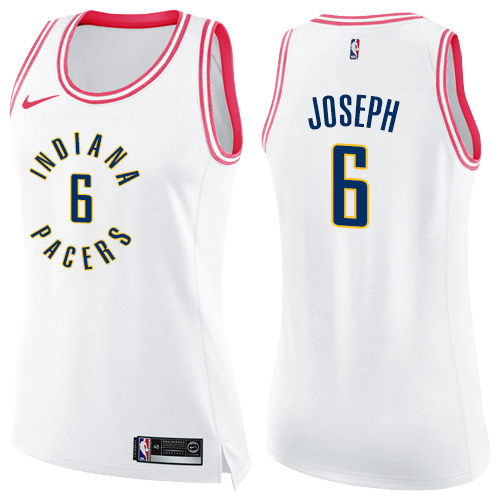 Indiana Pacers #6 Cory Joseph White/Pink Womens Swingman Fashion Jersey Womens