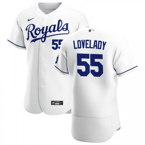 Kansas City Kansas City Royals #55 Richard Lovelady Men's White Home 2020 Authentic Player Jersey Men's