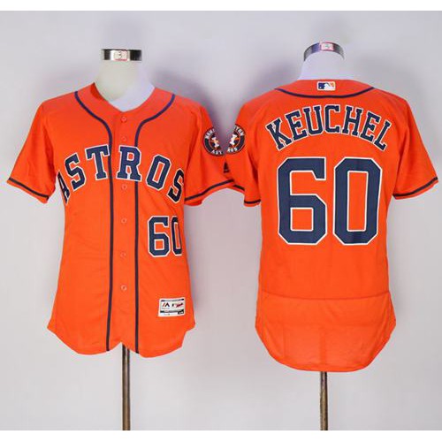 Houston Astros #60 Dallas Keuchel Orange Flexbase Authentic Collection Stitched Jersey Men's