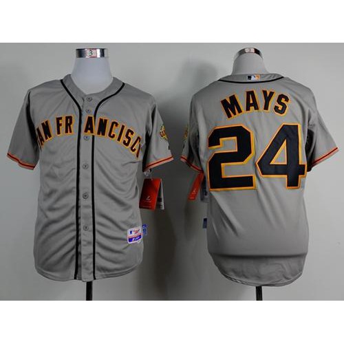 San Francisco Giants #24 Willie Mays Grey Road Cool Base Stitched Jersey Men's
