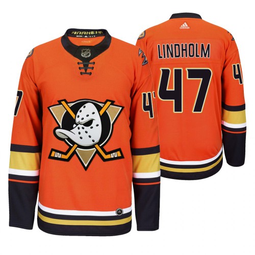 Anaheim Anaheim Ducks #47 Hampus Lindholm Men's 2019-20 Third Orange Alternate Stitched Jersey Men's