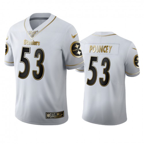 Pittsburgh Pittsburgh Steelers #53 Maurkice Pouncey Men's White Golden Edition Vapor Limited 100 Jersey Men's
