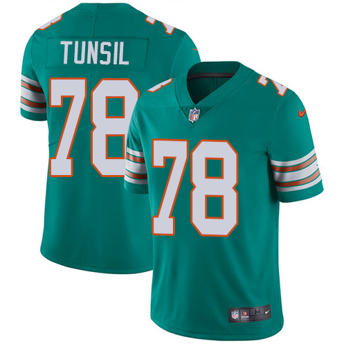 Miami Dolphins #78 Laremy Tunsil Aqua Green Alternate Men's Stitched Vapor Untouchable Limited Jersey Men's