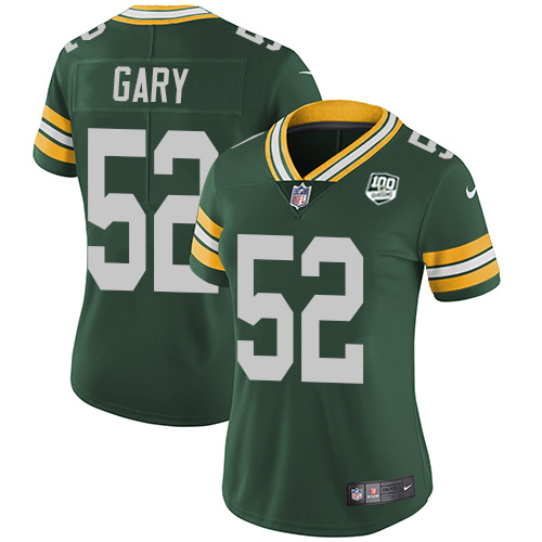 Green Bay Packers #52 Rashan Gary Green Team Color Women's 100th Season Stitched Vapor Untouchable Limited Jersey Womens