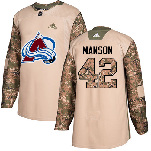 Adidas Colorado Avalanche #42 Josh Manson Camo Youth Authentic 2017 Veterans Day Stitched Jersey Youth