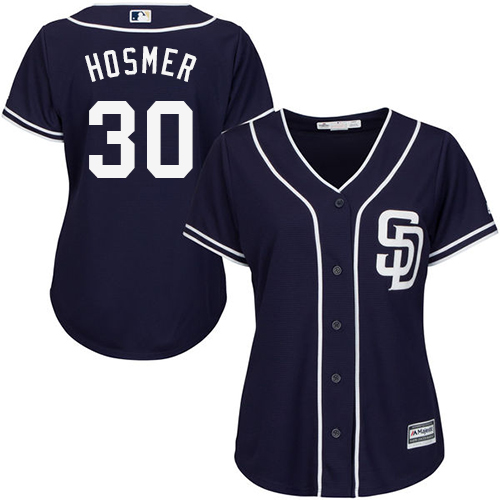 San Diego Padres #30 Eric Hosmer Navy Blue Alternate Women's Stitched Jersey Womens