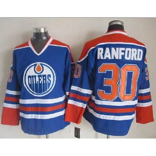 Edmonton Oilers #30 Bill Ranford Light Blue CCM Throwback Stitched Jersey Men's