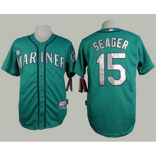 Seattle Mariners #15 Kyle Seager Green Alternate Cool Base Stitched Jersey Men's