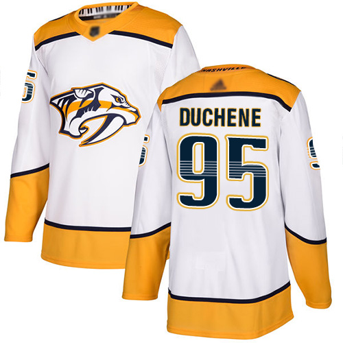 Adidas Nashville Predators #95 Matt Duchene White Road Authentic Stitched Jersey Men's