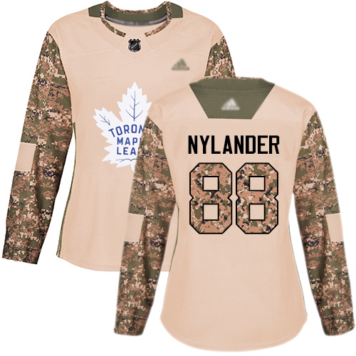Adidas Maple Toronto Maple Leafs #88 William Nylander Camo Authentic 2017 Veterans Day Women's Stitched Jersey Womens