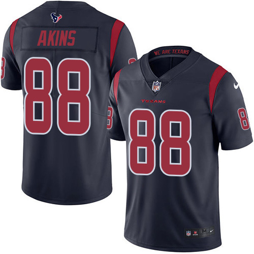 Houston Texans #88 Jordan Akins Navy Blue Youth Stitched Limited Rush Jersey Youth