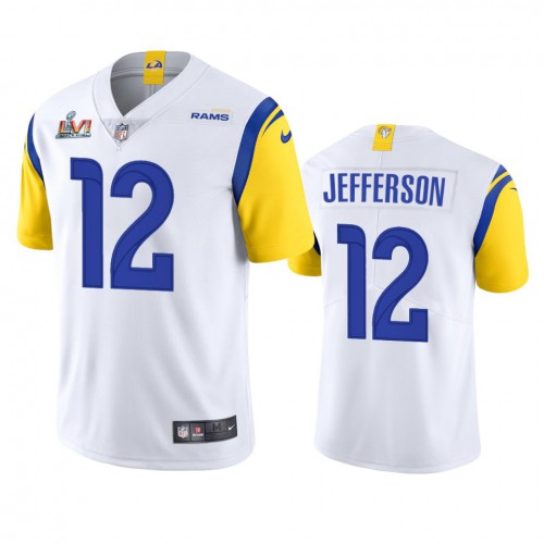Los Angeles Los Angeles Rams #12 Van Jefferson Men's Super Bowl LVI Patch Alternate Vapor Limited Jersey - White Men's