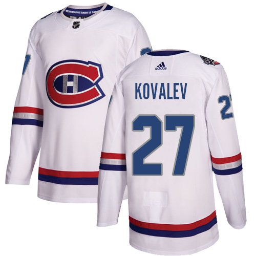 Adidas Montreal Canadiens #27 Alexei Kovalev White Authentic 2017 100 Classic Stitched Jersey Men's