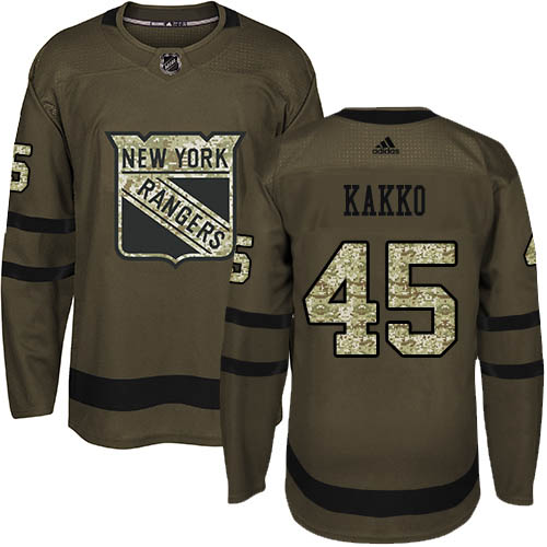 Adidas New York Rangers #45 Kappo Kakko Green Salute to Service Stitched Youth Jersey Youth