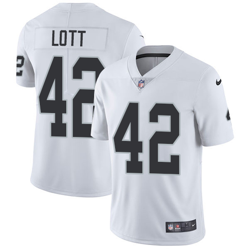 Las Vegas Raiders #42 Ronnie Lott White Men's Stitched Vapor Untouchable Limited Jersey Men's