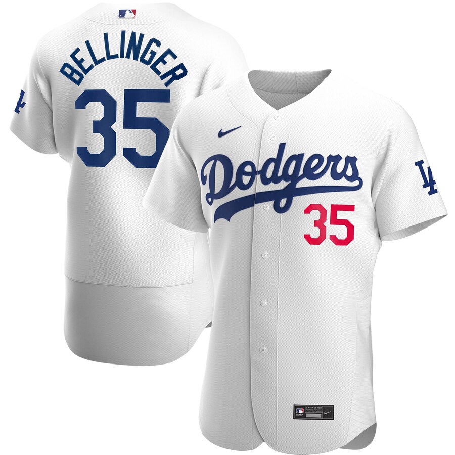 Los Angeles Dodgers #35 Cody Bellinger Men's White Home 2020 Authentic Player Jersey