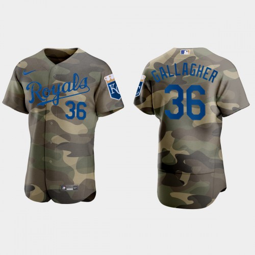 Kansas City Kansas City Royals #36 Cam Gallagher Men's 2021 Armed Forces Day Authentic Jersey -Camo Men's