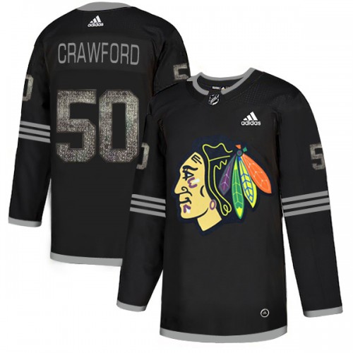 Adidas Chicago Blackhawks #50 Corey Crawford Black Authentic Classic Stitched Jersey Men's