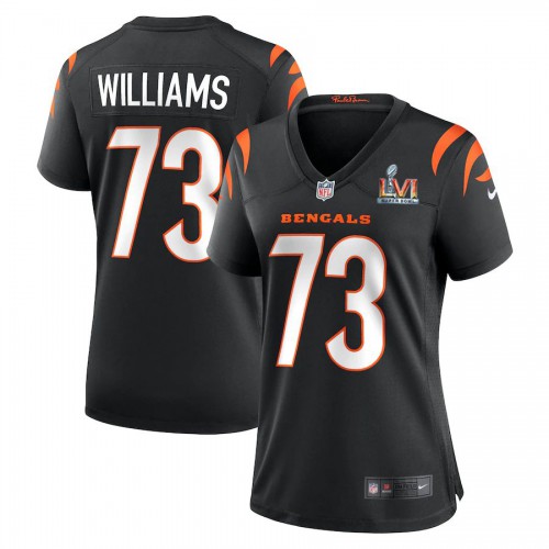 Cincinnati Cincinnati Bengals #73 Jonah Williams White Super Bowl LVI Patch Women's Game Jersey Womens