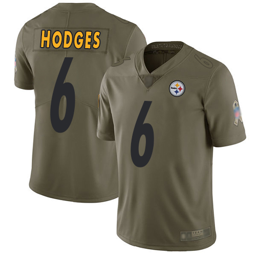 Pittsburgh Steelers #6 Devlin Hodges Olive Men's Stitched Limited 2017 Salute To Service Jersey Men's