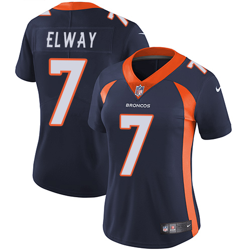 Broncos #7 John Elway Blue Alternate Women's Stitched Vapor Untouchable Limited Jersey